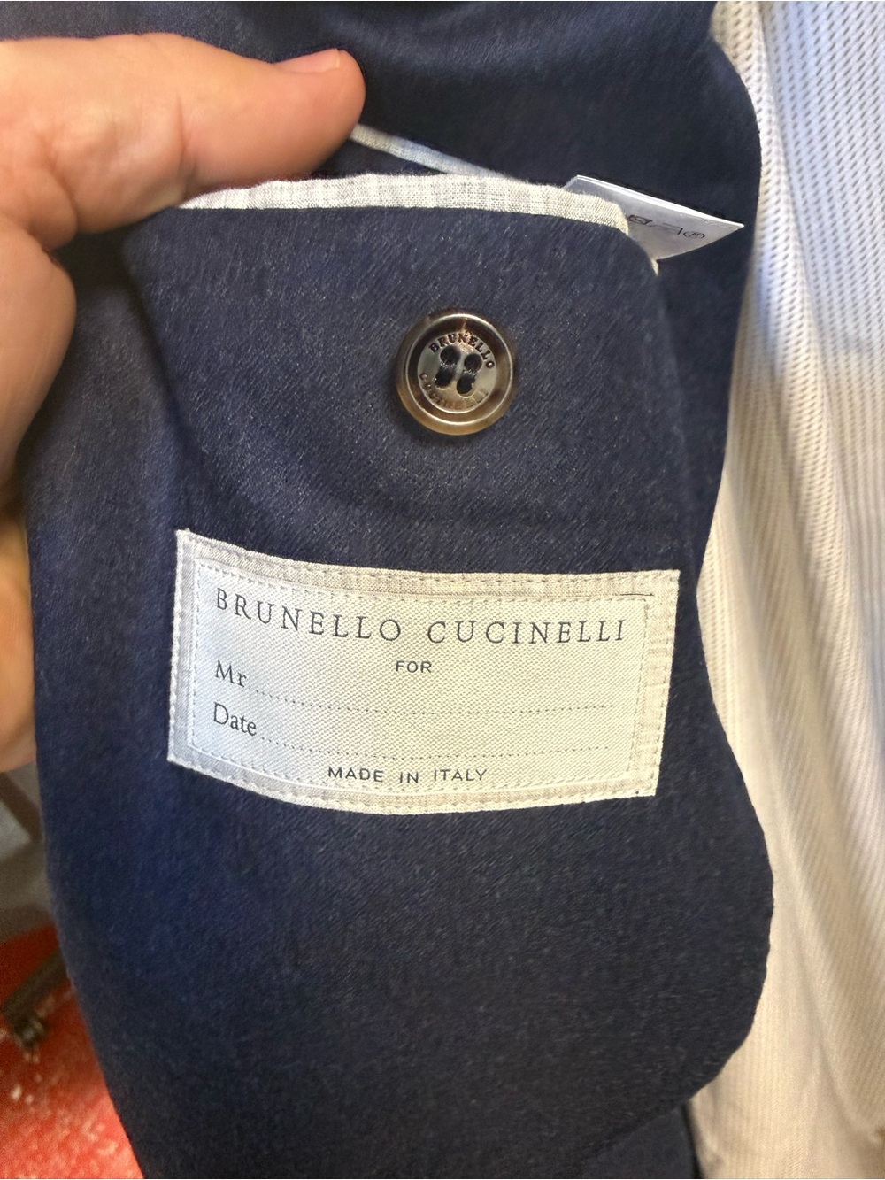 Brunello Cucinelli Navy Wool Two-Button Suit Jacket (54) w Pleated Pant (size52) - Picture 4 of 9